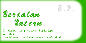 bertalan matern business card